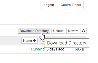 The download directory button